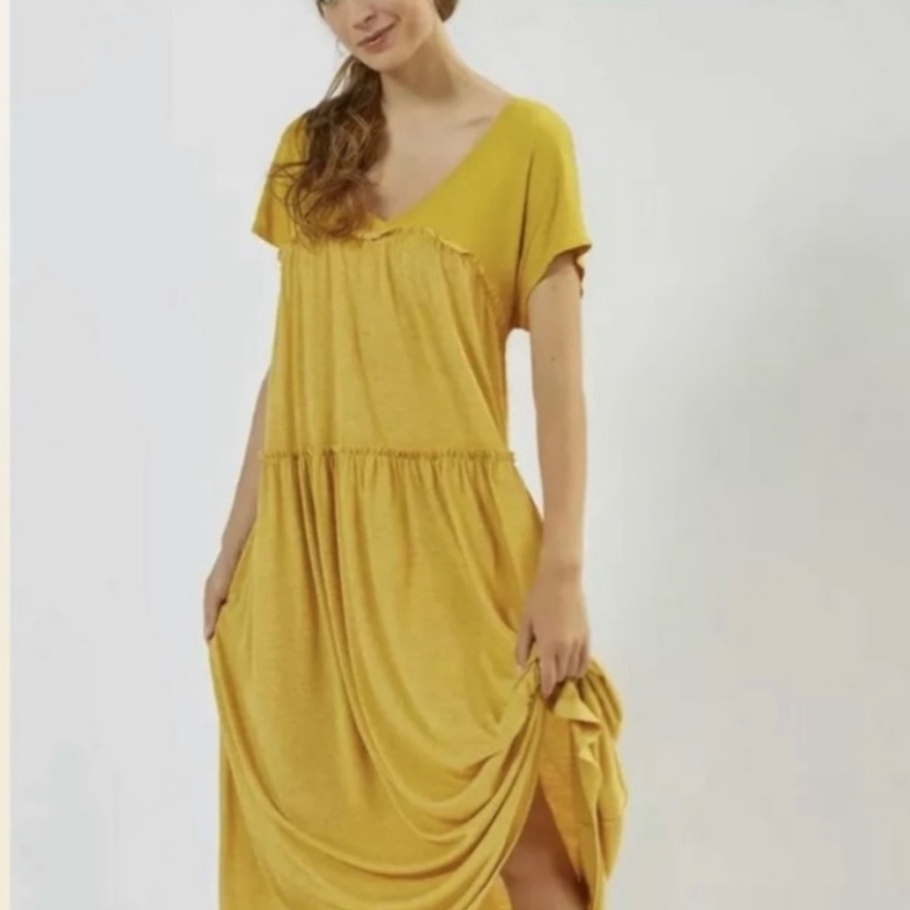 Anthropologie yellow dress, size medium